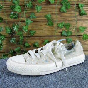Converse Women Polka Dot‎ Sneaker Taupe Leather Sz 7 Medium  Used 2025